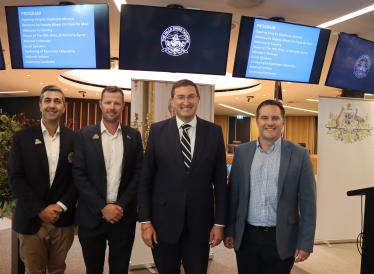 Clr Samuel Uno, Clr Mitchell Blue, Julian Leeser MP and the Hon Alex Hawke MP - The Hills Shire Council Australia Day Citizenship Ceremony