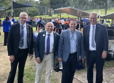 Hon Ray Williams MP, State Member for Kellyville, Deputy Mayor Cr Frank DeMasi, the Hon Alex Hawke MP and State Member for Castle Hill Mark Hodges MP